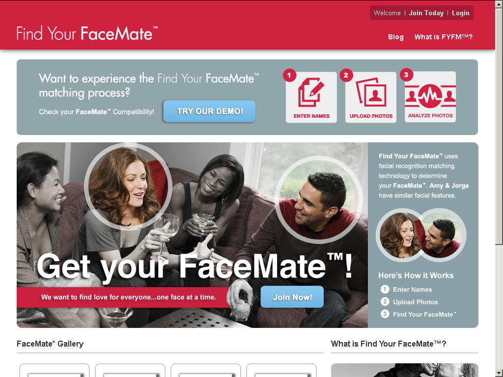 Find Your FaceMate Homepage 2